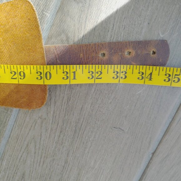 VTG Bebe Womens Leather Wide Belt Swarovski Element Turquoise Buckle Sz S Boho - Picture 12 of 12